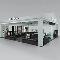 STENDERS Modern Exhibition Booth With Transparent Structure Display Shelves And Furniture