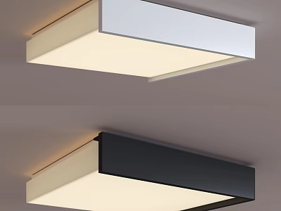 Modern Flush Mount Ceiling Light With White And Black Frame Sleek Design 3d model