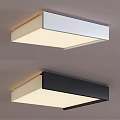 Modern Flush Mount Ceiling Light With White And Black Frame Sleek Design 3d model