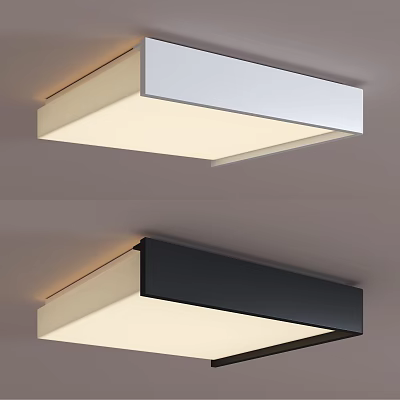 Modern Flush Mount Ceiling Light With White And Black Frame Sleek Design 3d model