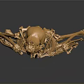 Detailed Golden Animal Skeleton Displaying Bone Organs And Skeletal Structure