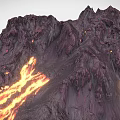 Stunning Volcanic Landscape With Glowing Lava And Steep Rocky Slopes