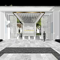 Modern Entrance Gate Design With Glass Panels Metal Frame And Stone Pathway