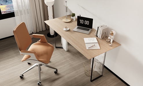 modern desk chair desk 3d model