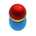 Stylish Decorative Bottle With Blue Body Red Top Yellow Ring And Black Diamond