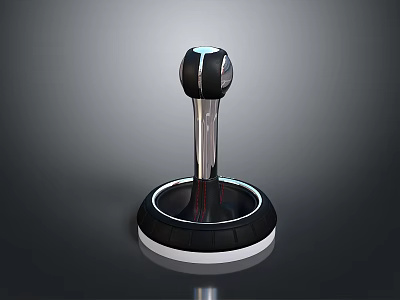 Modern Joystick Controller With Circular Base Sleek Rod And Ergonomic Grip 3d model