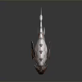 Detailed Orange Spiked Streamlined Game Movie Character 3D Model Design