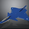 Modern Blue Space Fighter Jet Model With Advanced Aerospace Design Elements