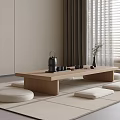 Tatami Tea Table and Chair Combination Tea Table and Tea Set 3d model