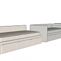 Modern Beige Linen Sectional Sofa For Living Room With Storage Drawers And Rounded Armrests