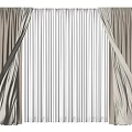 Elegant Light Gray Curtains With Draped Design And Sheer Inner Panels For Modern Interior Decor