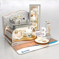 Commercial Display Equipment with 3D Layered Structure and Brand Logo for Retail Showcase