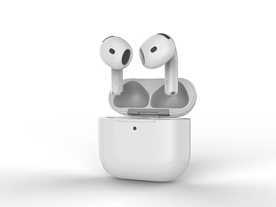 White Wireless Earbuds with Charging Case Open Design Premium Sound Quality 3d model