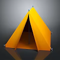 Yellow Conical Tent Furniture With Sturdy Structure Support Poles And Metal Fixtures
