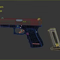 Modern Black Pistol With Magazine Metal Construction And Tactical Design On Dark Display Background