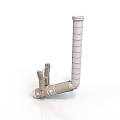 Industrial Metal Pipe Fitting with Curved Tube and Clamp Tool Equipment