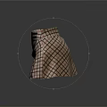 Fashionable A Line Plaid Skirt With Red And White Check Pattern And Belt
