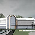 Building of Sales Office 3d model