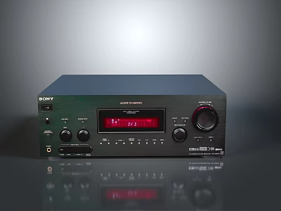 Sony Stereo Receiver With Digital Display Control Knobs And Audio Buttons For Home Audio System 3d model
