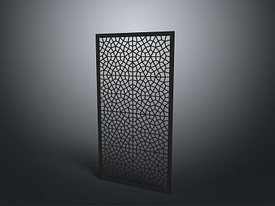 Black Frame Decorative Screen With Geometric Pattern For Home Interior Decor 3d model