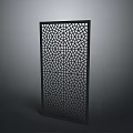 Black Frame Decorative Screen With Geometric Pattern For Home Interior Decor 3d model