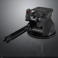 Mechanical Turret Device With Dual Barrels Rotating Base Control Panel And Red Light Indicator