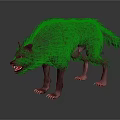 Realistic 3D Wolf Model With Dark Fur Sharp Teeth And Aggressive Posture 3d model