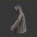 Light Gray Zip Front Hoodie With Chest And Sleeve Patches For Daily Use