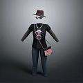 Everyday Lifestyle Essentials with Black T shirt Jeans Brown Hat Sunglasses and Pink Bag