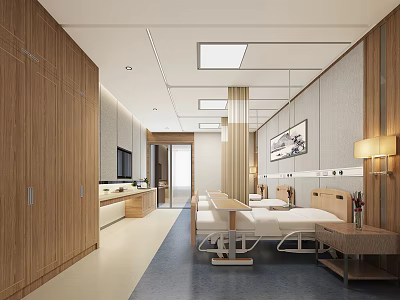 Spacious Modern Hospital Outpatient Clinic Interior With Waiting Area And Medical Facilities 3d model