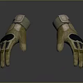 Military Green Protective Gloves With Reinforced Palms And Wrist Straps