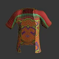 Vibrant Colorful Shirt with Unique Artistic Swirl Patterns and Modern Design