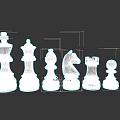 Set of Pink Chess Pieces With King Queen Knight And Pawns