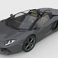 Luxury Gray Convertible Sports Car with Sleek Body Open Top and Black Wheels
