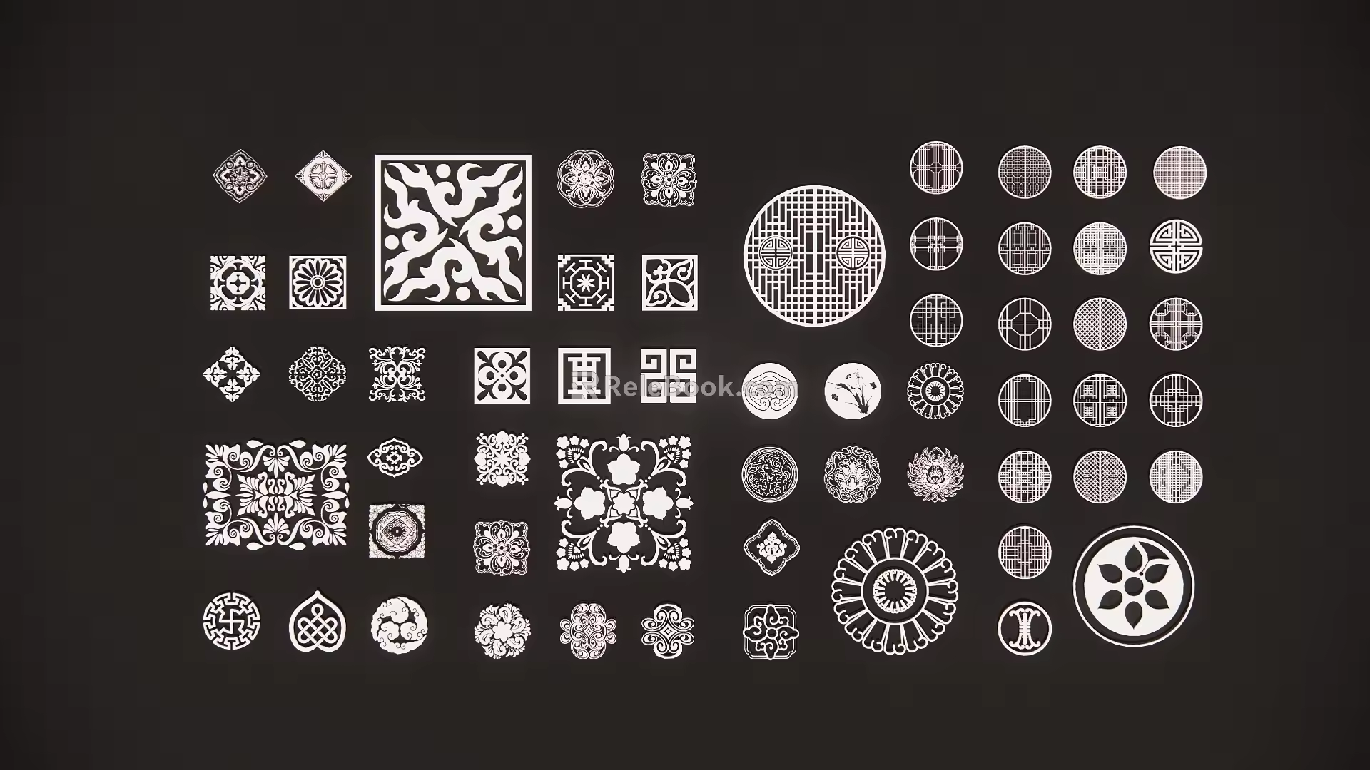 Traditional Pattern Flower Window Pattern 3d model