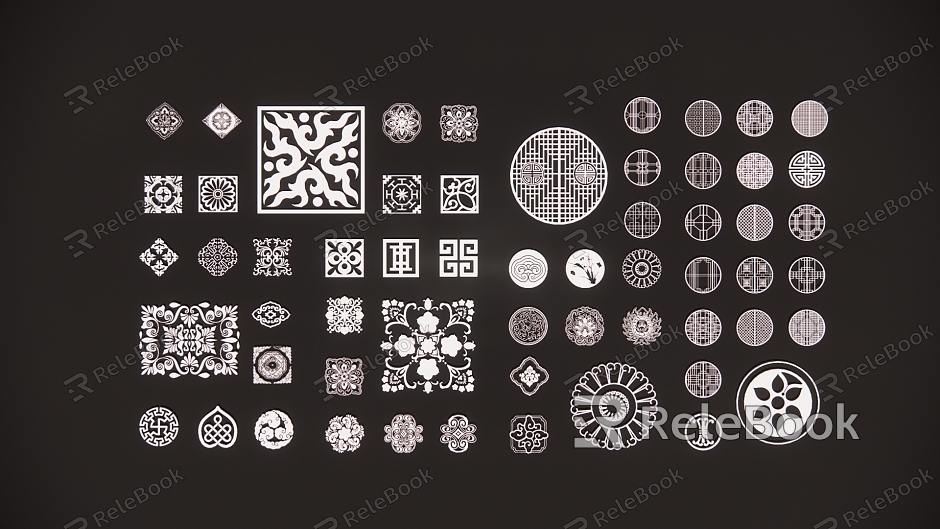 Traditional Pattern Flower Window Pattern model