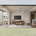 Modern Glass Top Wooden Coffee Table With Stacked Books In Sunlit Cozy Contemporary Living Room