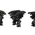 Game and Movie Character Mechanical Armor With Detailed Complex Design Metallic Texture