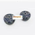 Two Decorative Ceramic Jars With Lids And Blue White Floral Patterns On White Background