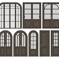 Various Styles Of Wooden Hinged Doors With Glass Panels And Arched Tops