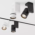 Modern Adjustable Downlights And Spotlights With White Black Design And Track Mounting