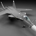 Gray Military Fighter Jet Model With Red Star Insignia Cockpit And Landing Gear