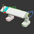 White Medical Device With Green Stripe Red Component White Stand And Black Cable