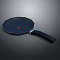 Octagonal Black Frying Pan With Red Dot And Ergonomic Black Handle