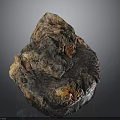 Natural Rock With Colorful Orange Black Brown Hues And Rough Textured Surface