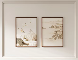 New Chinese Hanging Paintings 3d model