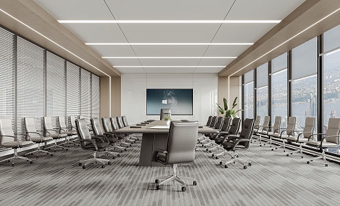 Modern Conference Room Conference Table 3d model