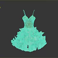 Green Beige Dress With Green Yellow Leaf Decorations For Daily Life Use