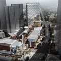 modern commercial square building 3d model