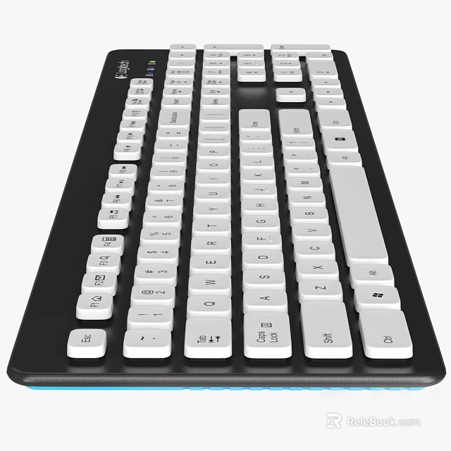 Modern Computer Keyboard With Black And White Design And Numeric Keypad 3d model 